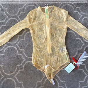 Off-white lace bodysuit